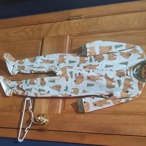 Carter's Green and Brown Fleece Onesie